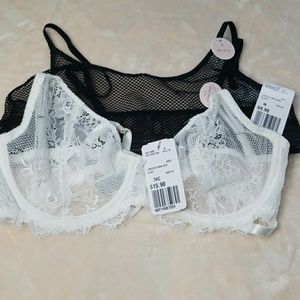New with tags - Ivory Lace Bra and Black Bralette